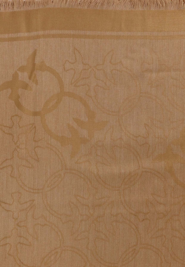 PINKO Polonia Printed Fringed Scarf Beige 106017A2ZHC65_Beige_34275710