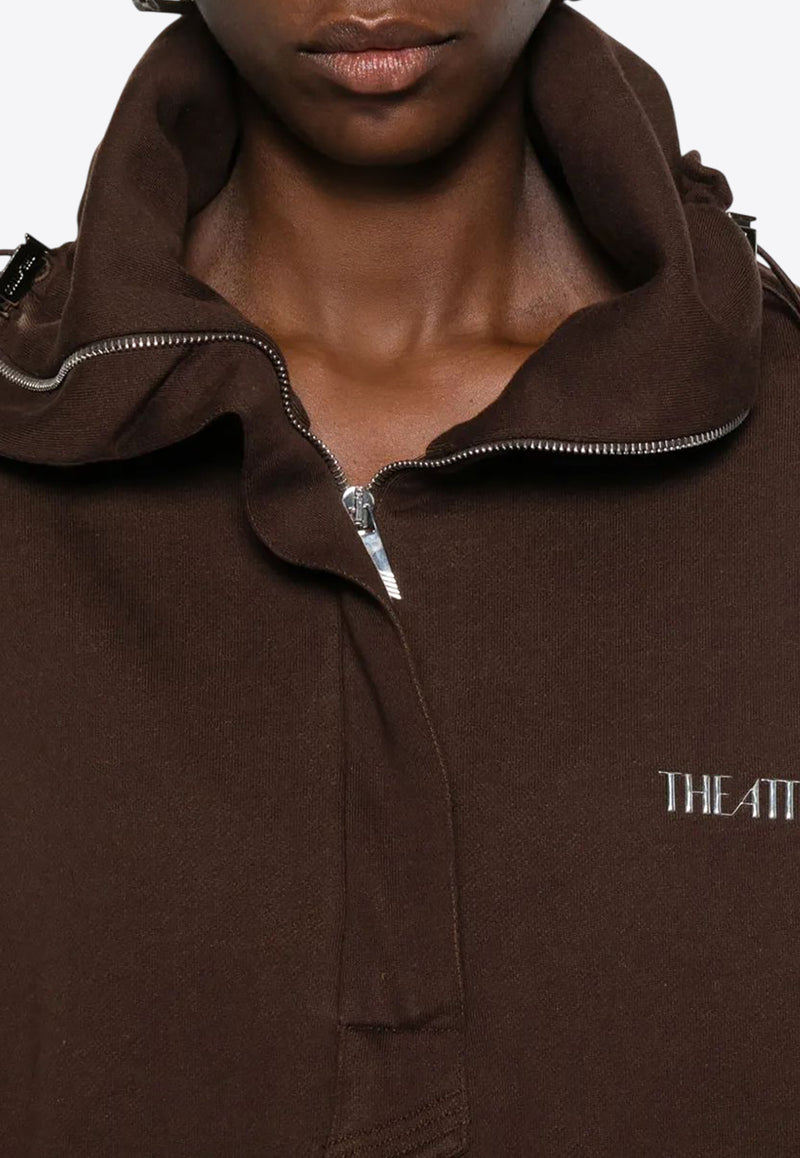 The Attico Rubberized Logo Half-Zip Sweatshirt Brown 251WCB00091JJF007AA_204