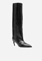 The Attico Lea 65 Leather Knee-High Boots Black 251WSH00879LBT019AA_100