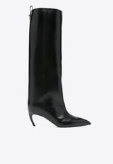 The Attico Lea 65 Leather Knee-High Boots Black 251WSH00879LBT019AA_100