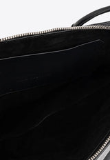 The Attico Medium La Passeggiata Leather Shoulder Bag Black 250WAH00054LBT019AA_100