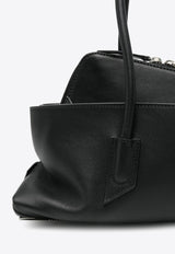 The Attico Small La Passeggiata Leather Shoulder Bag Black 250WAH00058LBT019AA_100