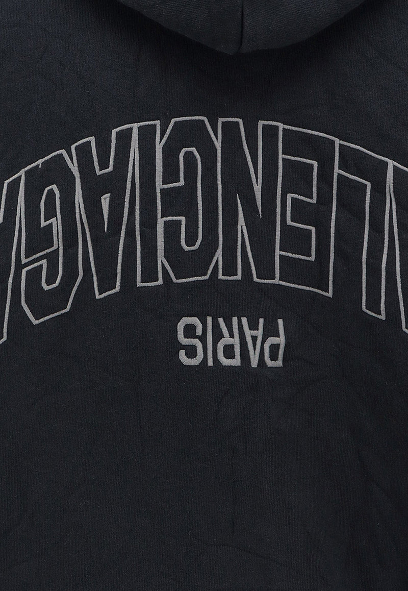 Balenciaga Flipped Logo Zip-Up Hooded Sweatshirt Black 803264TSVU71750_Black_34275594