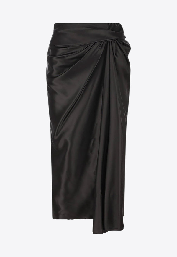 Balenciaga Knotted Midi Skirt Black 831248TSO91_1000_Black_32772858