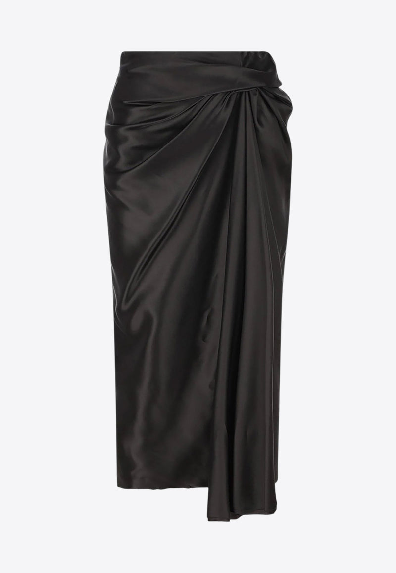 Balenciaga Knotted Midi Skirt Black 831248TSO91_1000_Black_32772858