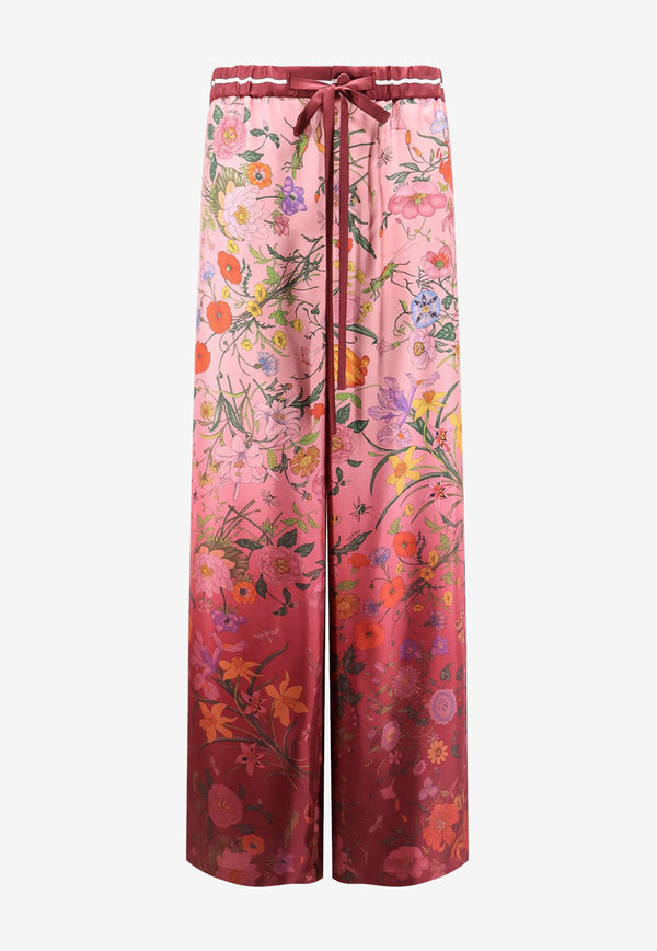 Gucci Floral Print Silk Pants Multicolor 837980Z7AUH5057_PINK/ROSSO ANCORA/MC_29850583