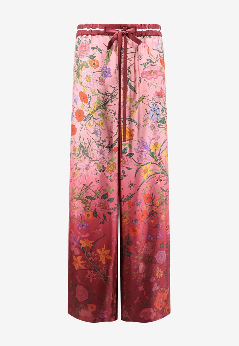 Gucci Floral Print Silk Pants Multicolor 837980Z7AUH5057_PINK/ROSSO ANCORA/MC_29850583