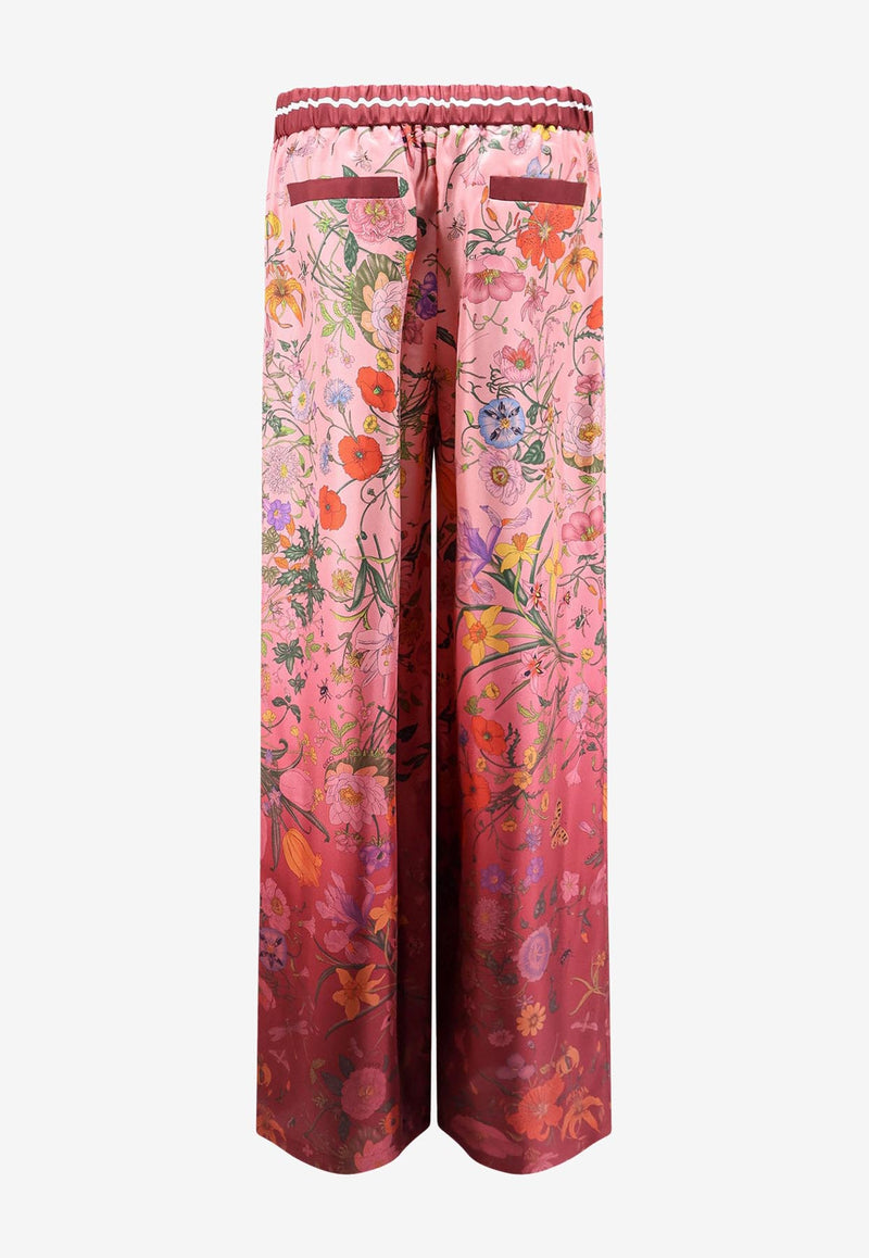 Gucci Floral Print Silk Pants Multicolor 837980Z7AUH5057_PINK/ROSSO ANCORA/MC_29850583