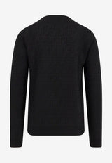 Fendi FF Jacquard Crewneck Sweater Black FZX091AUW0F0QA1_Black_29851969
