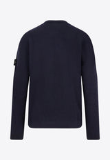Stone Island Logo Patch Wool-Blend Sweater Blue K2S155100056S00N2V0020_Blue_29845311