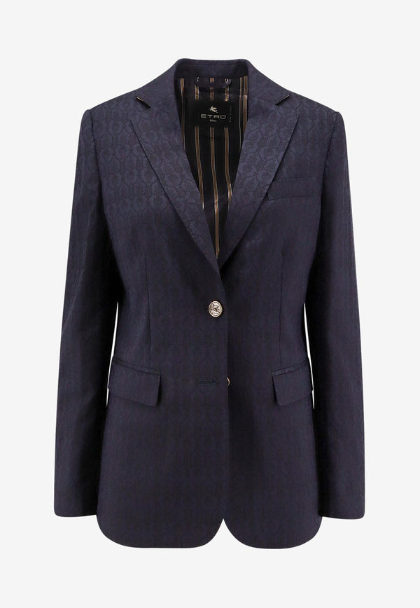 Etro Single-Breasted Jacquard Wool Blazer Blue WRCA003499TJ248B0665_Blue_29848457
