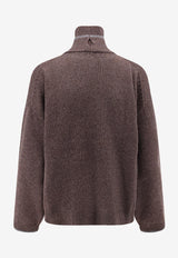 Brunello Cucinelli Ribbed High-Neck Sweater Brown M12527204CNE47_MORO+PANAMA+PIOMBO_29840142
