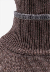 Brunello Cucinelli Ribbed High-Neck Sweater Brown M12527204CNE47_MORO+PANAMA+PIOMBO_29840142