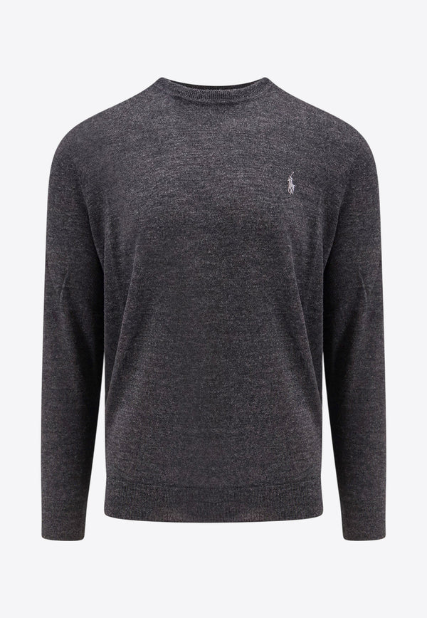 Polo Ralph Lauren Logo Wool Sweater Gray 710946143003_DARK GRANITE HTHR_29843475