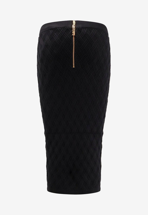 Elisabetta Franchi 3D Knit Pencil Skirt Black GK20B56E2110_Nera_29844627