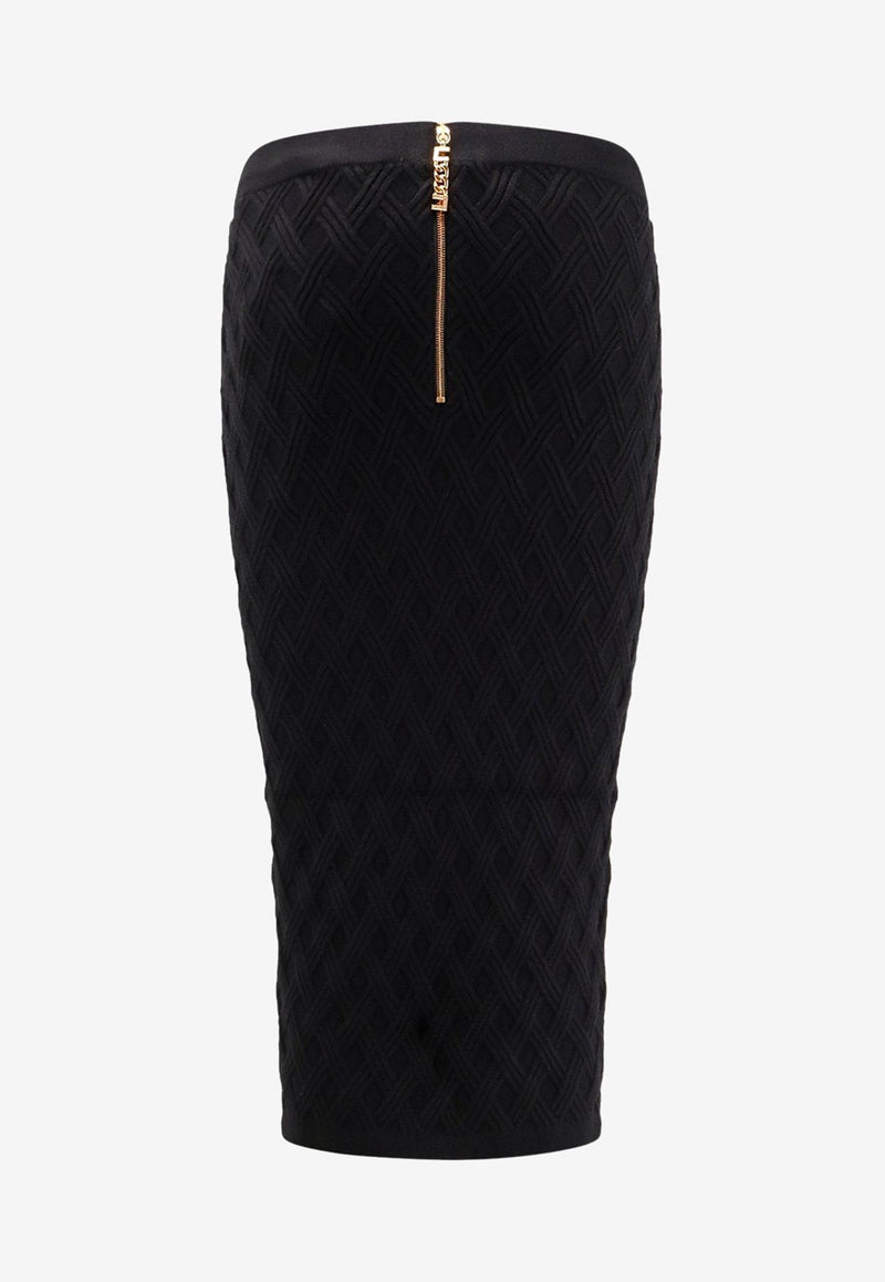 Elisabetta Franchi 3D Knit Pencil Skirt Black GK20B56E2110_Nera_29844627