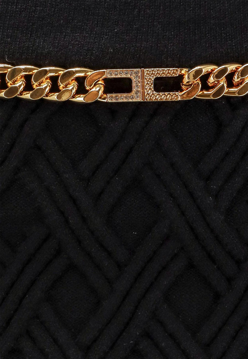 Elisabetta Franchi 3D Knit Pencil Skirt Black GK20B56E2110_Nera_29844627