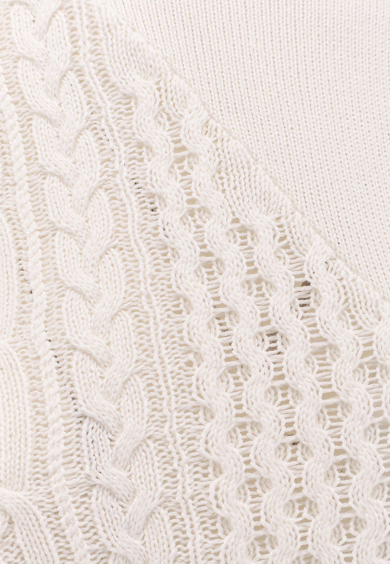 Sacai Asymmetric Cable-Knit Top Cream 2508018151_Beige_29844854