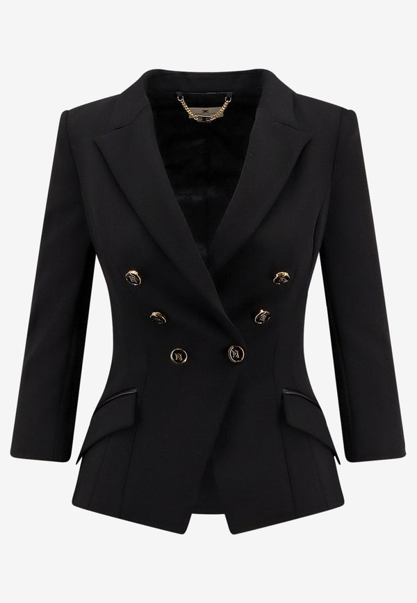 Elisabetta Franchi Double-Breasted Cropped Blazer Black GI17456E2110_Nera_29845393