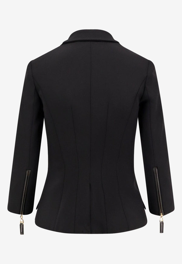 Elisabetta Franchi Double-Breasted Cropped Blazer Black GI17456E2110_Nera_29845393