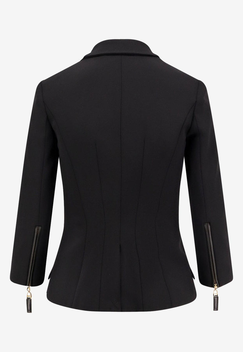 Elisabetta Franchi Double-Breasted Cropped Blazer Black GI17456E2110_Nera_29845393