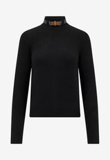 Elisabetta Franchi Wool-Blend High-Neck Sweater Black MK05S56E2110_Nera_29841449