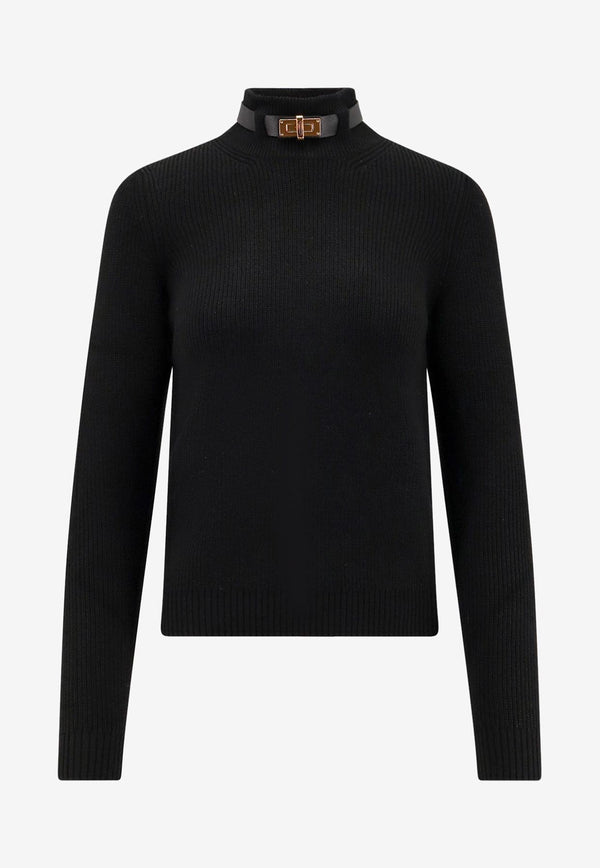Elisabetta Franchi Wool-Blend High-Neck Sweater Black MK05S56E2110_Nera_29841449
