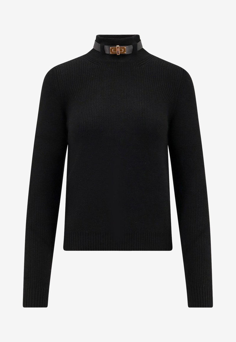 Elisabetta Franchi Wool-Blend High-Neck Sweater Black MK05S56E2110_Nera_29841449