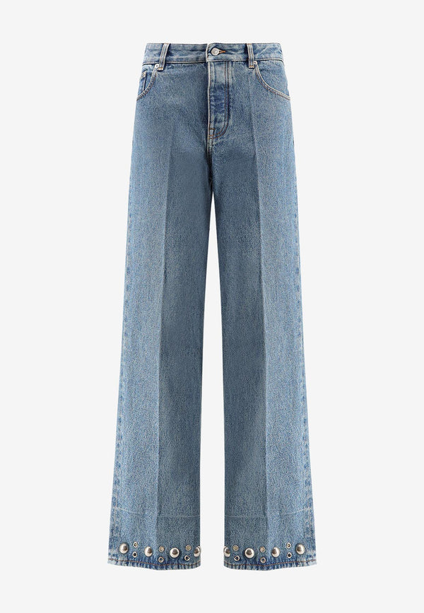 Valentino Embellished Straight-Leg Jeans Denim 7V3DE05PB0W558_Denim_29842299