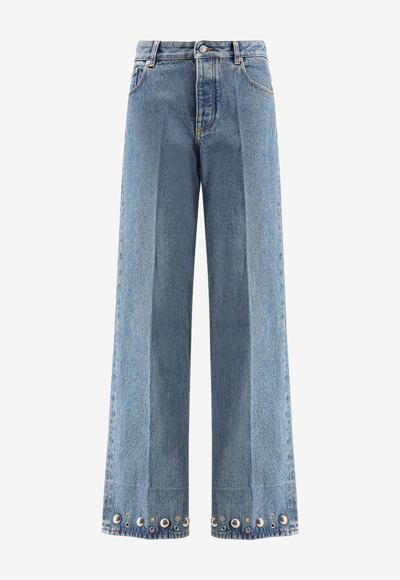 Valentino Embellished Straight-Leg Jeans Denim 7V3DE05PB0W558_Denim_29842299
