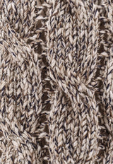 Brunello Cucinelli Cable Knit High-Neck Sweater Brown MGR372904CME31_PANAMA/BLU/MARRONE+QUARZO_29844089