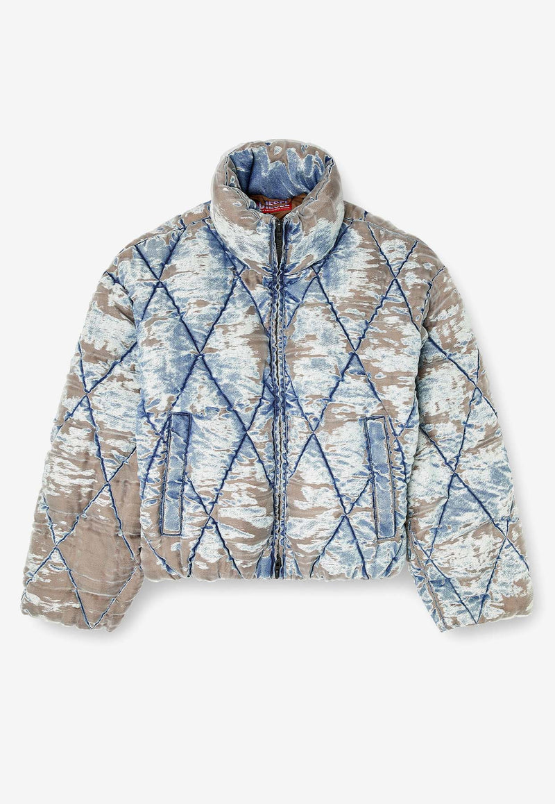 Diesel W-kons Distressed Puffer Jacket Light Blue A187620LKCP7FG_Light Blue_29847524