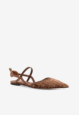 Fendi Colibrì FF Jacquard Velvet Slingback Flats Brown 8J8463AOTPF1TPH_BEI.CHOCO+GIAND+CIOC_29851252