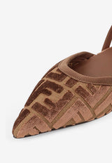 Fendi Colibrì FF Jacquard Velvet Slingback Flats Brown 8J8463AOTPF1TPH_BEI.CHOCO+GIAND+CIOC_29851252