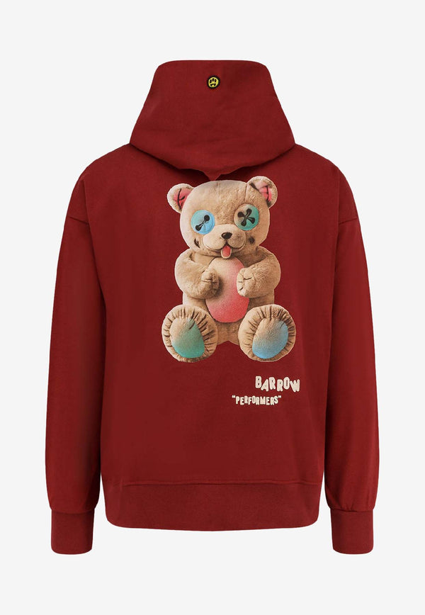 Barrow Bear Print Hooded Sweatshirt Burgundy F5BWUAHS047177_Bordeaux_29842465