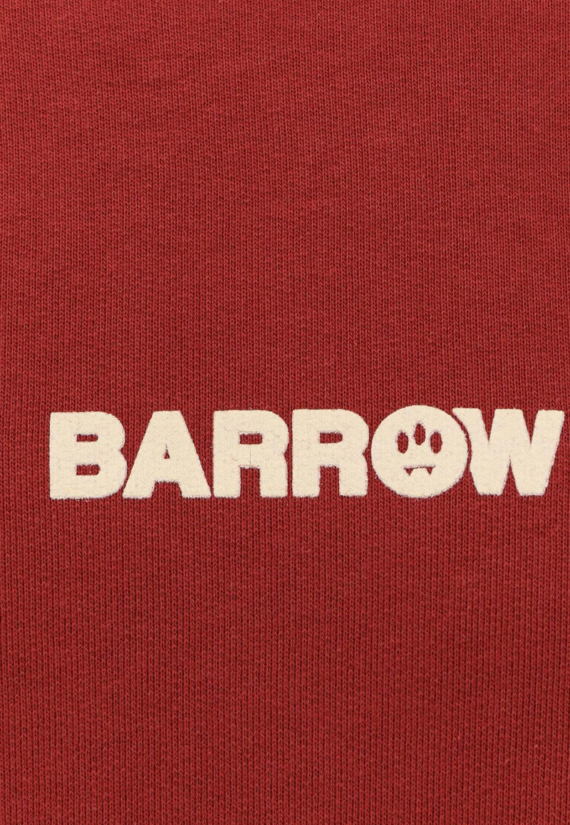 Barrow Bear Print Hooded Sweatshirt Burgundy F5BWUAHS047177_Bordeaux_29842465