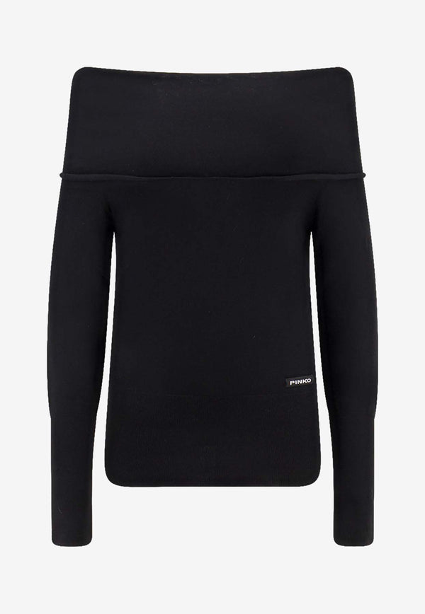 PINKO Lampedusa Off-Shoulder Knit Top Black 105416A2PUZ99_Black_29843931