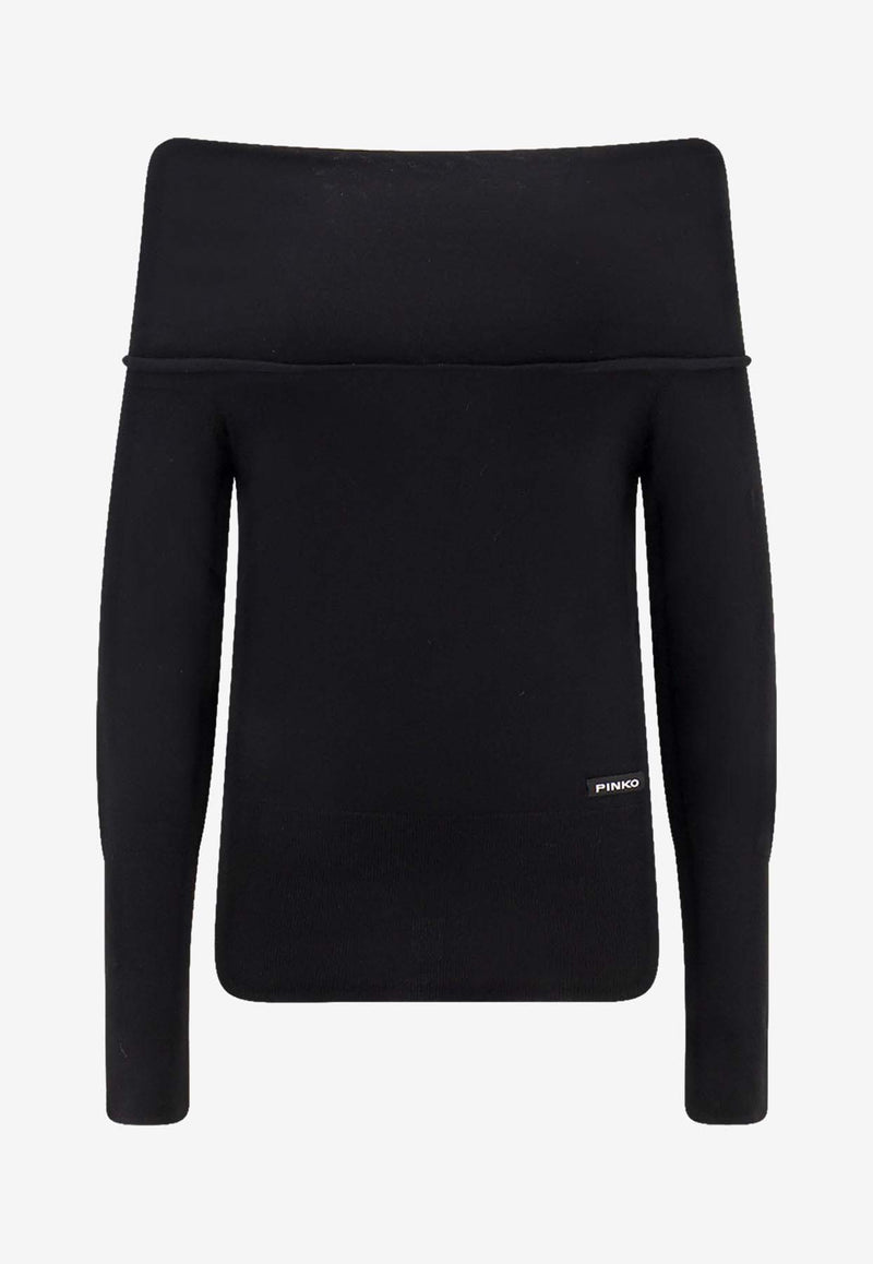 PINKO Lampedusa Off-Shoulder Knit Top Black 105416A2PUZ99_Black_29843931