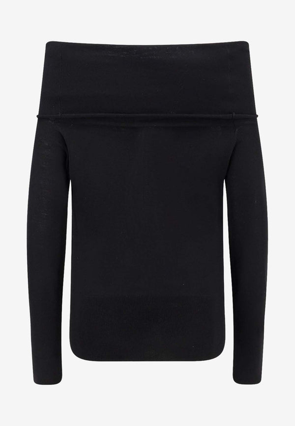 PINKO Lampedusa Off-Shoulder Knit Top Black 105416A2PUZ99_Black_29843931