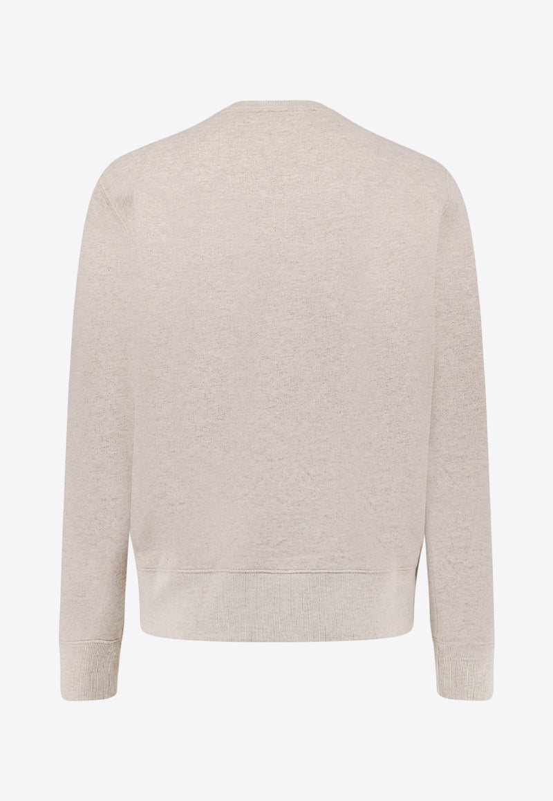 Autry Logo-Embroidered Crewneck Sweatshirt SWPMA1JMJERSEY MELANGE_Grey_29843257