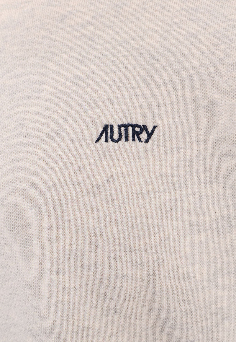 Autry Logo-Embroidered Crewneck Sweatshirt SWPMA1JMJERSEY MELANGE_Grey_29843257