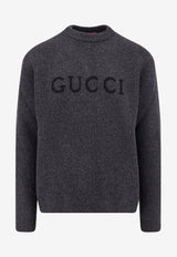 Gucci Lettering Logo Wool Sweater Gray 833499XKEYJ1043_MD GREY/BLACK_29853812