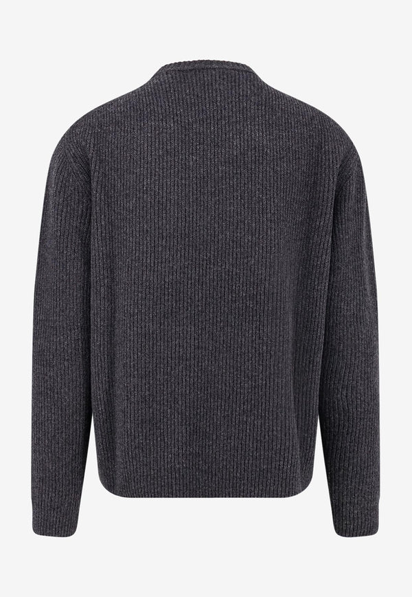 Gucci Lettering Logo Wool Sweater Gray 833499XKEYJ1043_MD GREY/BLACK_29853812