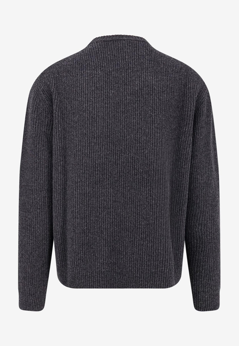 Gucci Lettering Logo Wool Sweater Gray 833499XKEYJ1043_MD GREY/BLACK_29853812