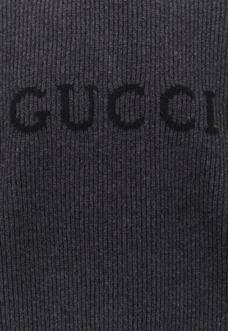 Gucci Lettering Logo Wool Sweater Gray 833499XKEYJ1043_MD GREY/BLACK_29853812