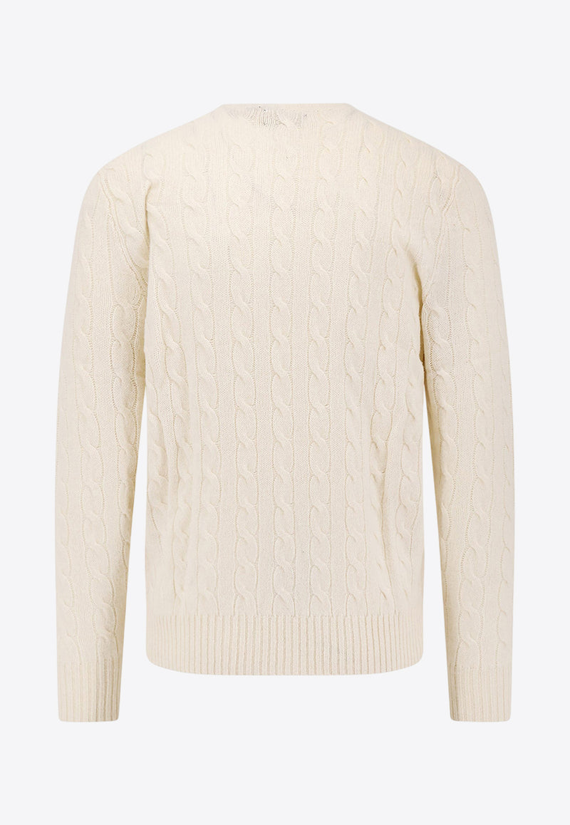 Polo Ralph Lauren Cable Knit Logo Sweater Cream 710876762010_ANDOVER CREAM_29840208
