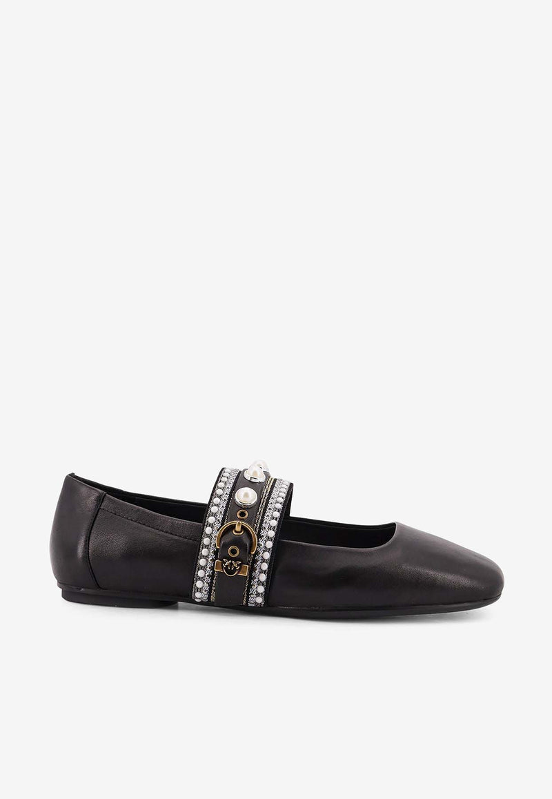 PINKO Max Embellished Ballet Flats Black SD0381P003Z99_Black_29845043