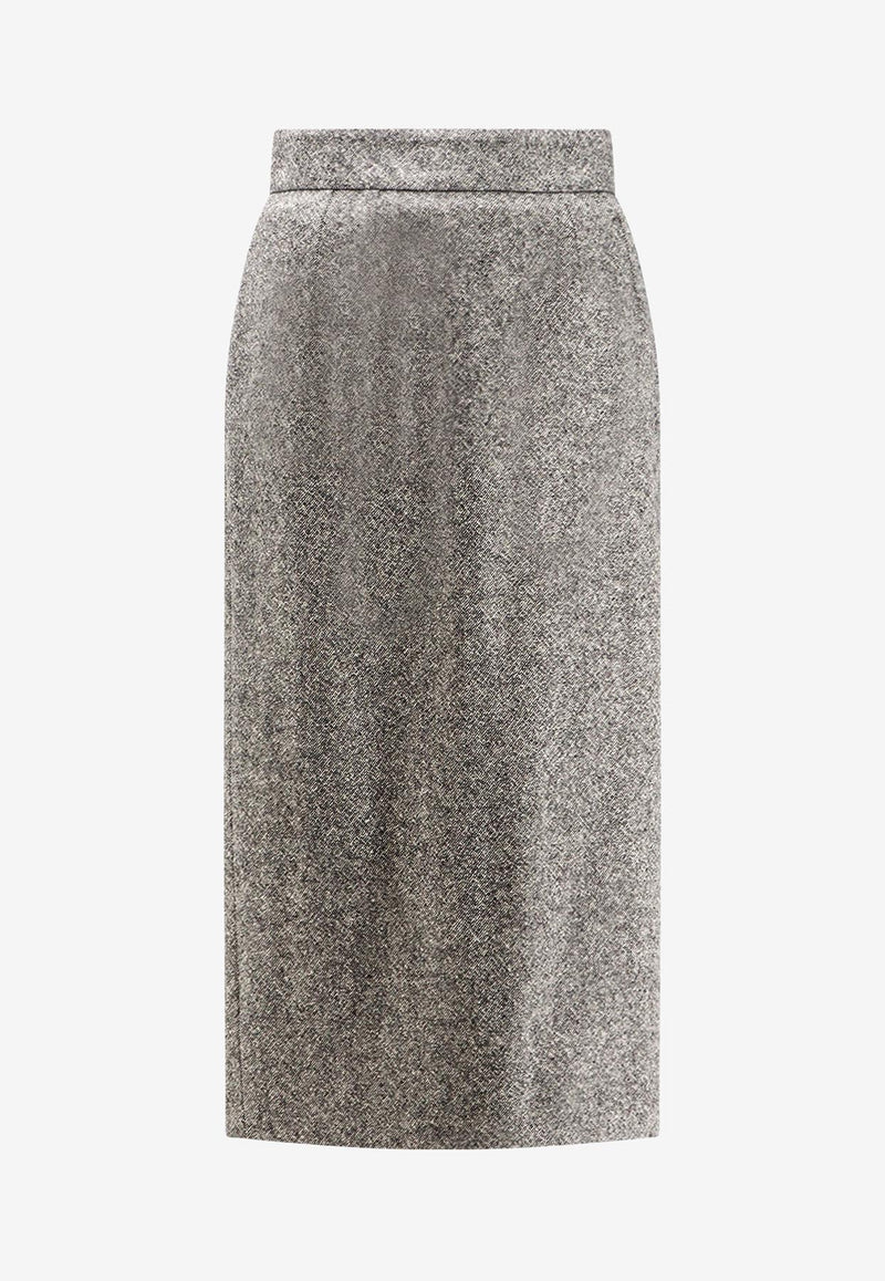 Dolce & Gabbana Wool Midi Skirt Gray F4CS8TFMBARS8030_FANTASIA_29844240