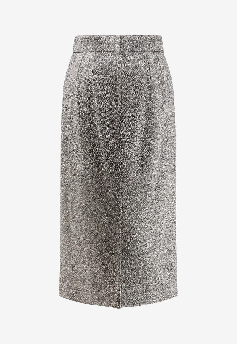 Dolce & Gabbana Wool Midi Skirt Gray F4CS8TFMBARS8030_FANTASIA_29844240