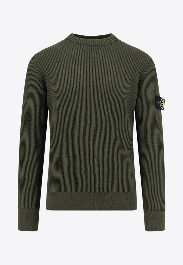 Stone Island Logo Patch Ribbed Sweater Green K2S155100053S00C2V0054_Military Green_29839003